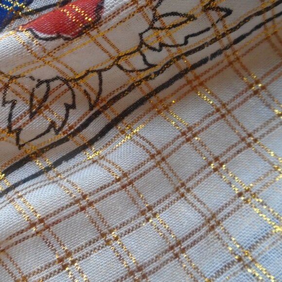 Fringed Shawl with Lots of Metallic Gold NWOT - Hippie Boho Bohemian Scarf - Picture 2 of 10